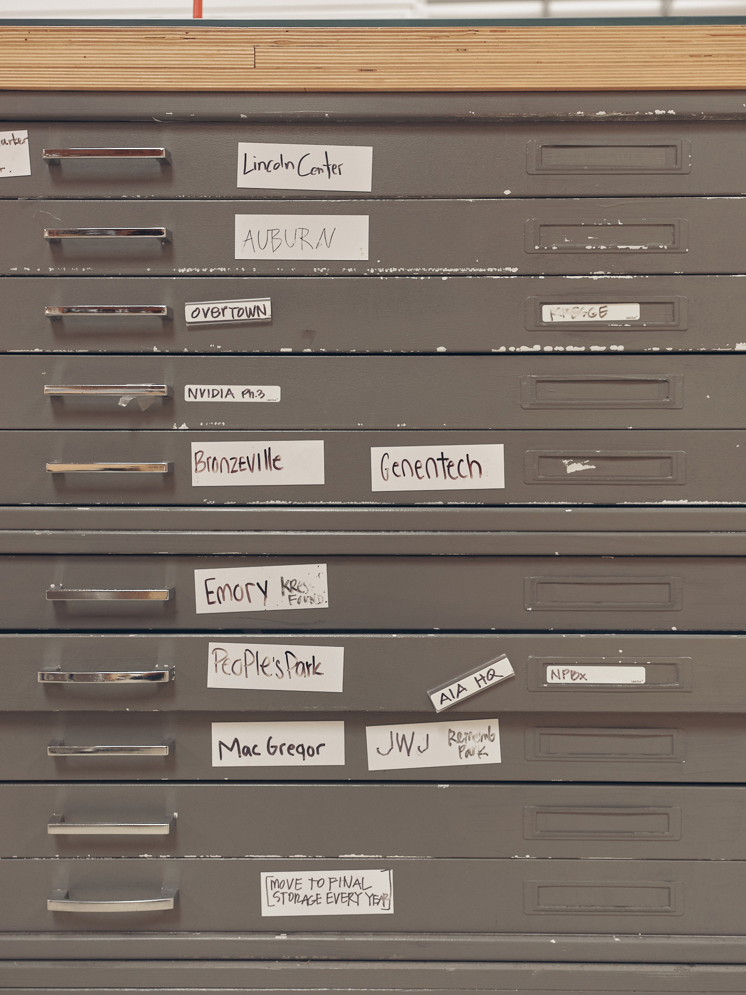 interior detail in office of walter hood