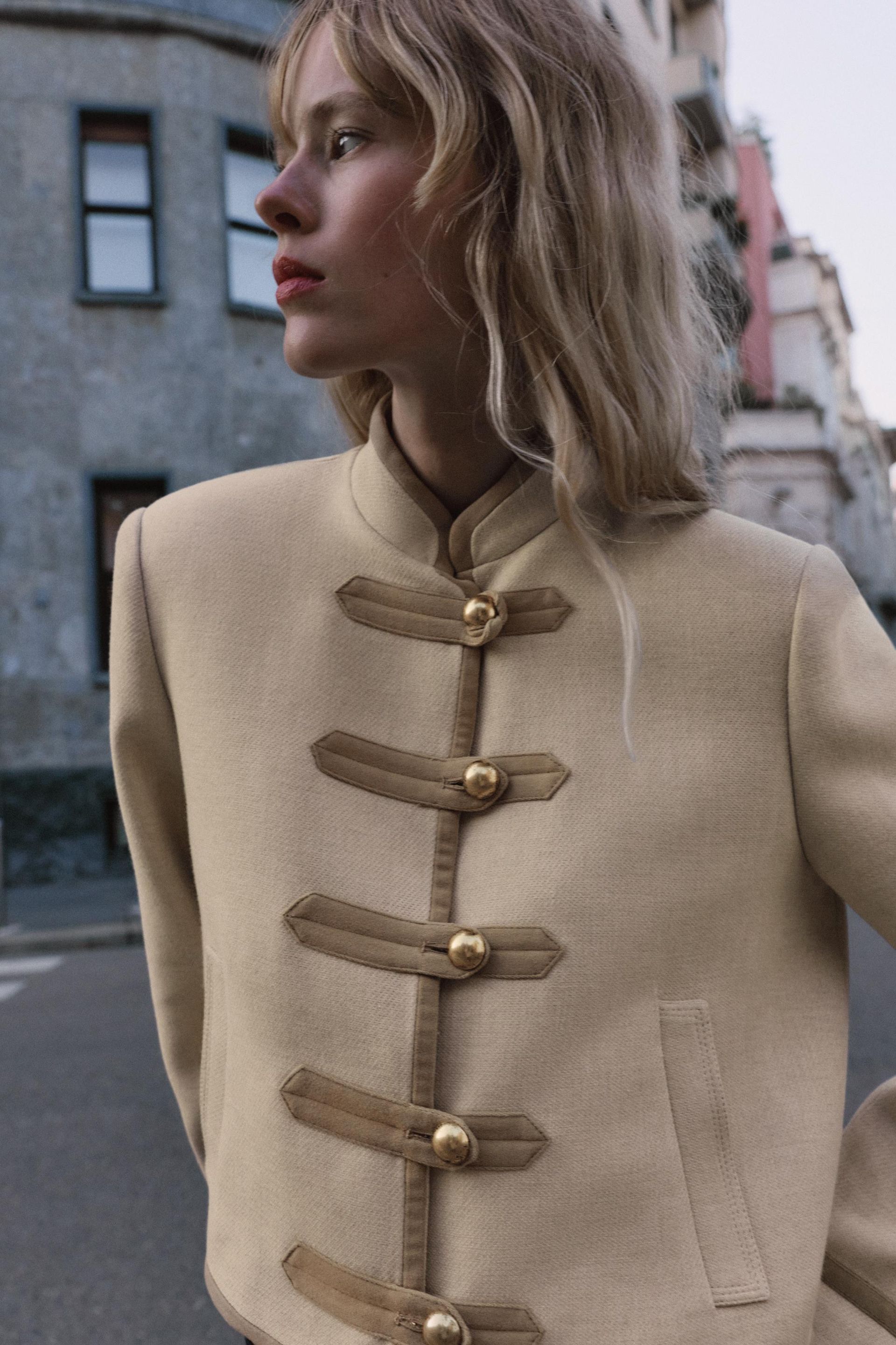 Frog Fastener Shoulder Pad Jacket