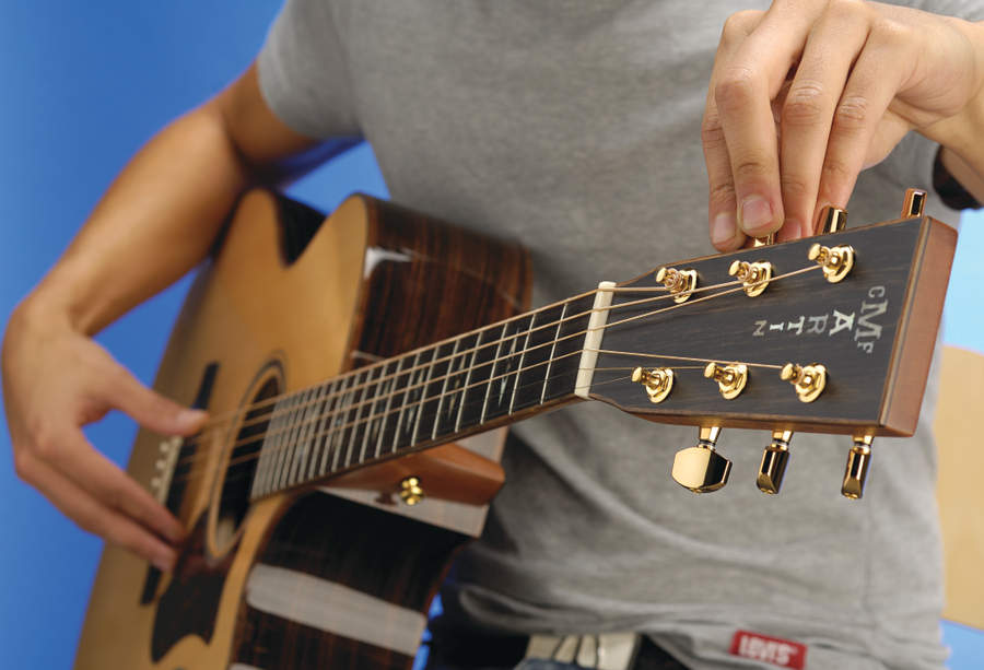 Tuning a guitar