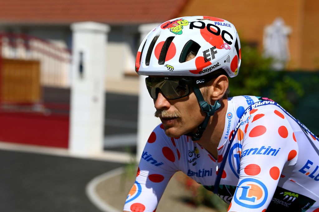 CALAIS FRANCE JULY 05 Magnus Cort Nielsen of Denmark and Team EF Education Easypost competes in the feeding area and connects with the peloton during the 109th Tour de France 2022 Stage 4 a 1715km stage from Dunkerque to Calais TDF2022 WorldTour on July 05 2022 in Calais France Photo by Tim de WaeleGetty Images