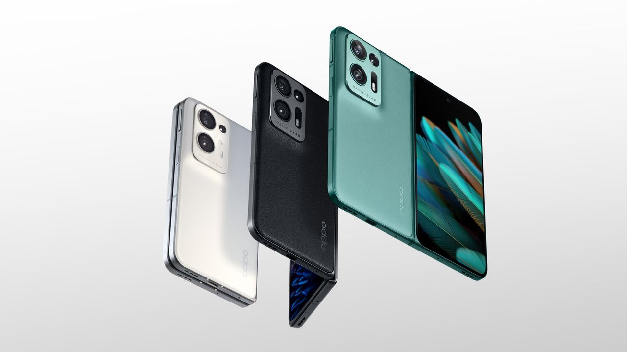 An Oppo Find N2 in three shades