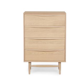 A white oak chest of drawers