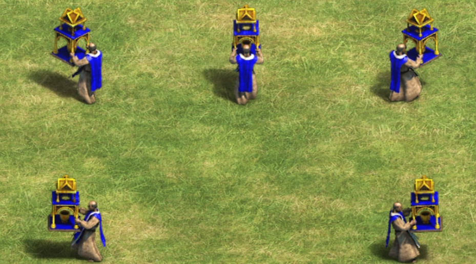 Monks holding relics in Age of Empires 2.