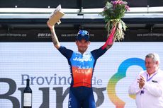 Caleb Ewan on a podium in 2024