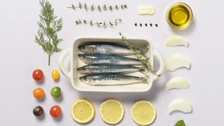 Sardine oven grill Knolling style
