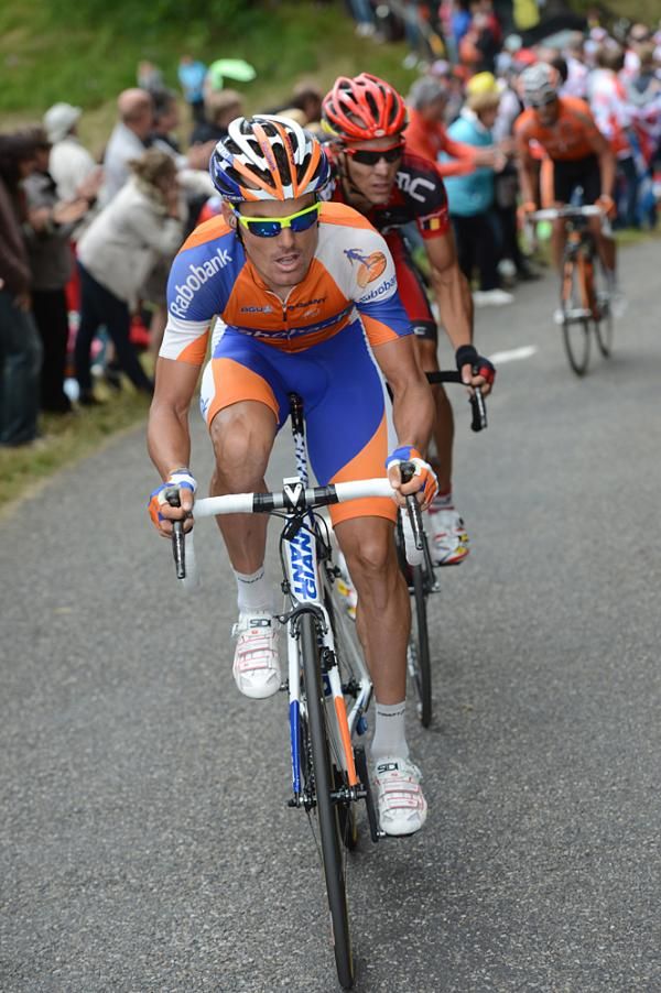 Luis Leon Sanchez (Rabobank) works the breakaway