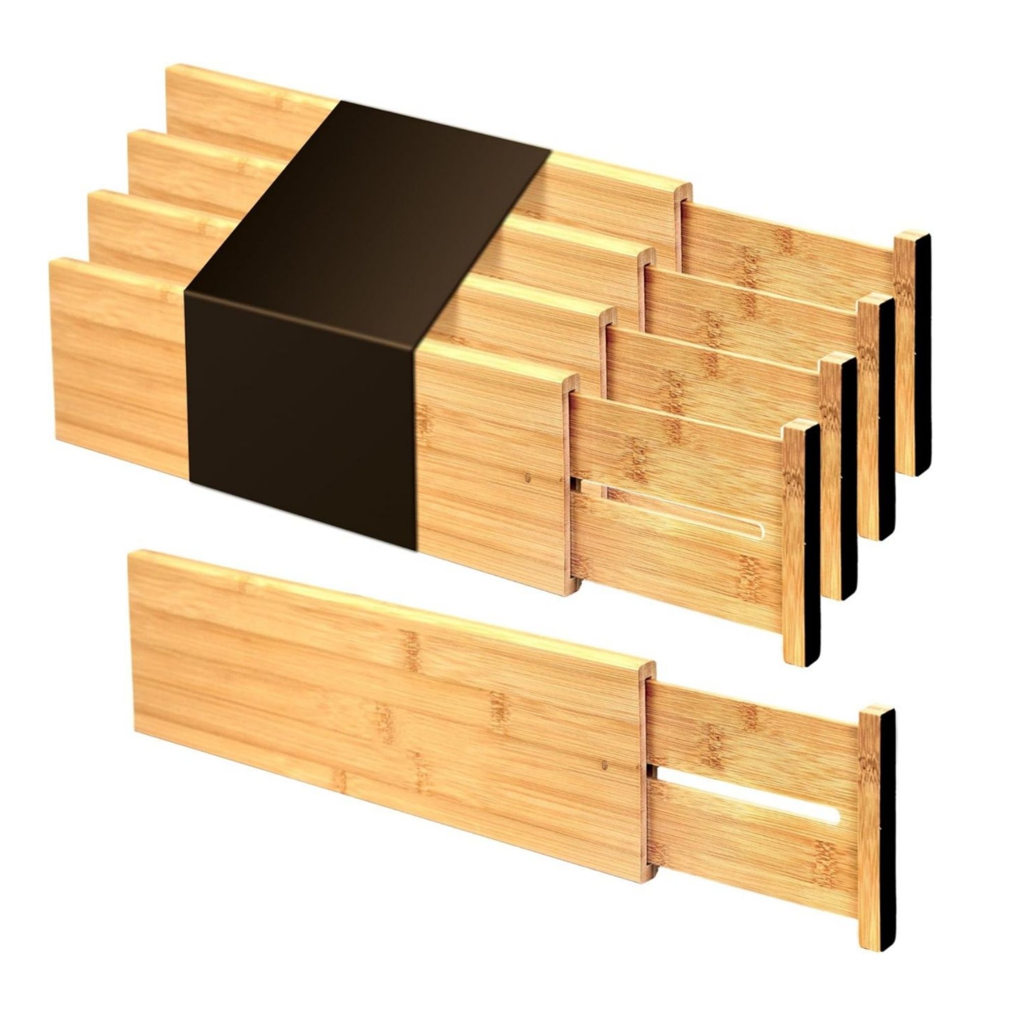 Utoplike 4 Piece Bamboo Drawer Dividers