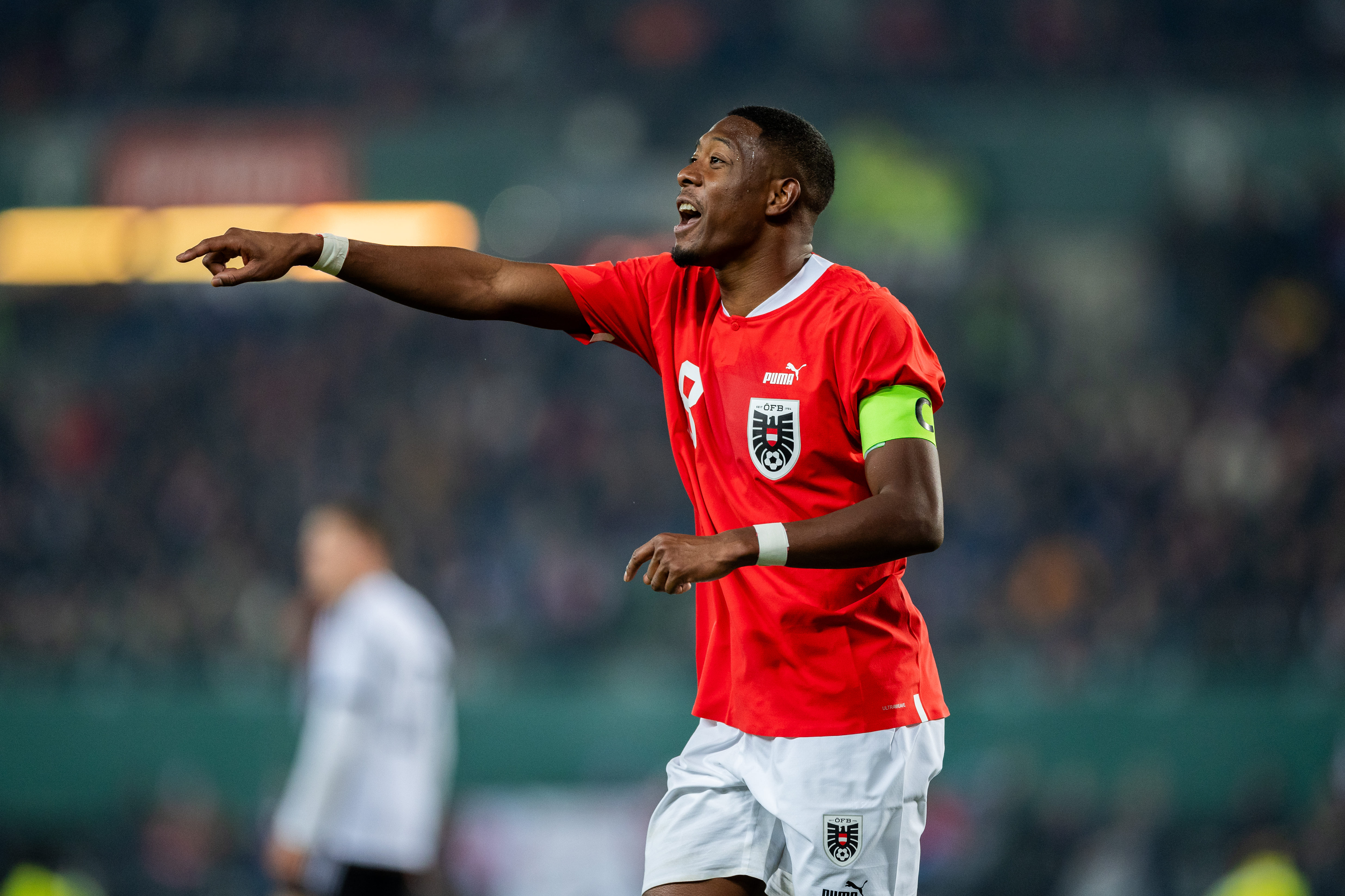 David Alaba in action for Austria against Germany in November 2023.