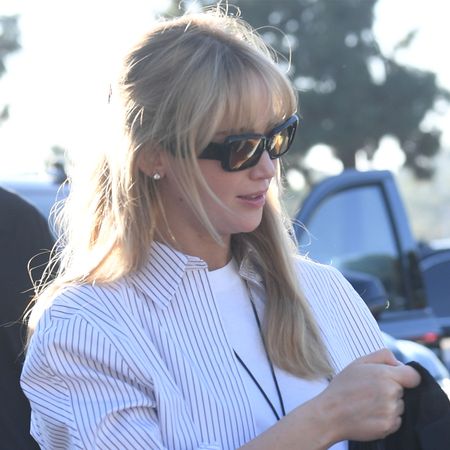 LOS ANGELES, CA - OCTOBER 25: Jennifer Lawrence is seen arriving at the World Series game between the Los Angeles Dodgers and the New York Yankees on October 25, 2024 in Los Angeles, California. 