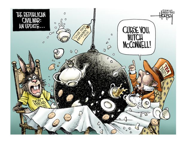 Political cartoon Tea Party GOP