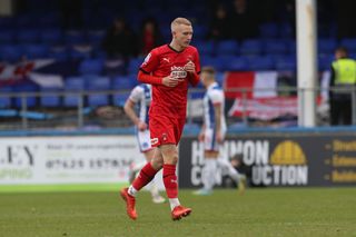Leyton Orient's Jordan Brown during the Sky Bet League 2 match between Hartlepool United and Leyton Orient at Victoria Park, Hartlepool on Saturday 25th March 2023