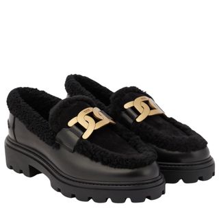 Tod's Kate shearling and leather loafers