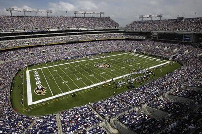 The football field at M&T Bank Stadium.