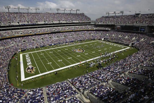 The football field at M&amp;amp;T Bank Stadium.