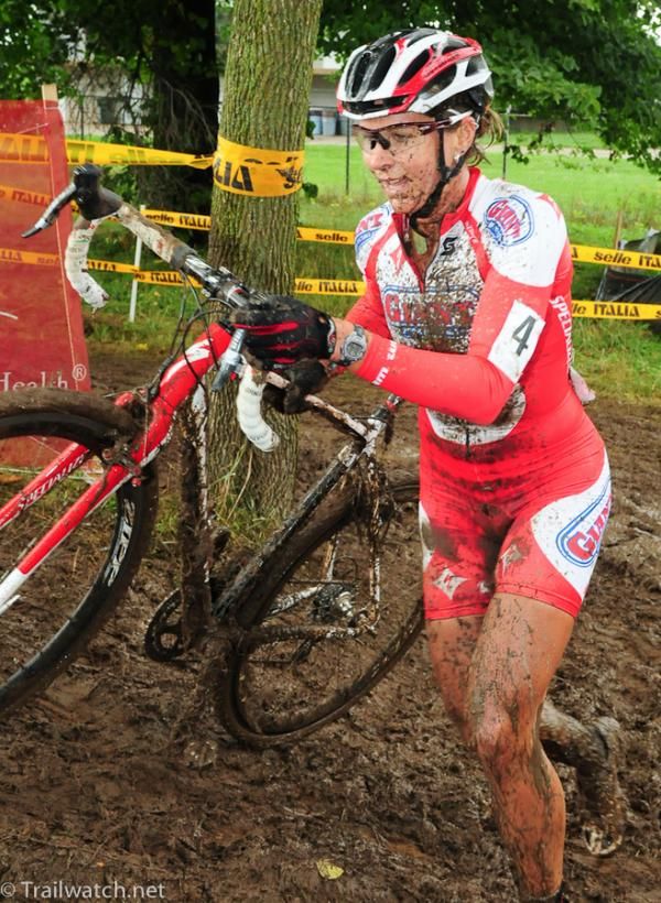 Meredith Miller (California Giant Berry) on a muddy run-up