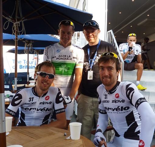 Fleeman with fellow Bike Pure riders Nicolas Roche and Dan Lloyd.