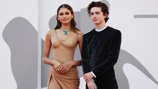 VENICE, ITALY - SEPTEMBER 03: Zendaya and Timothée Chalamet attend the red carpet of the movie "Dune" during the 78th Venice International Film Festival on September 03, 2021 in Venice, Italy.