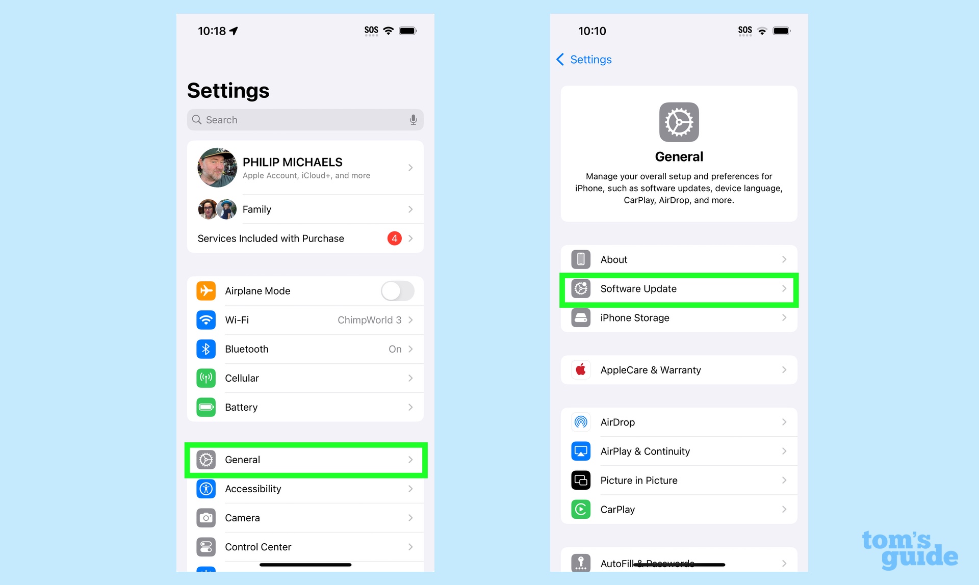 select general and then software update in settings app to upgrade to ios 26