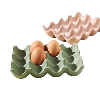 Mint green and pastel pink egg crates