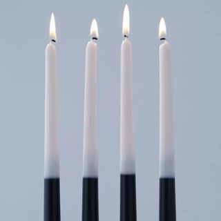 Black and white ombre taper candles 