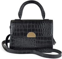 Thingimijigs Ladies Mock Croc Cross-Body Grab Handle Handbag in Black, $19.25 | Amazon