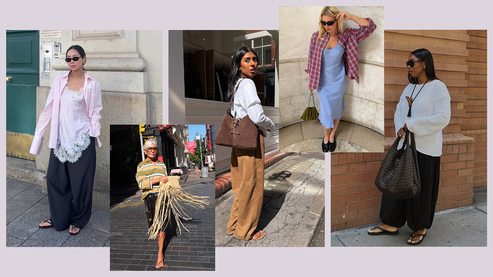 Collage of women wearing fall outfit ideas.