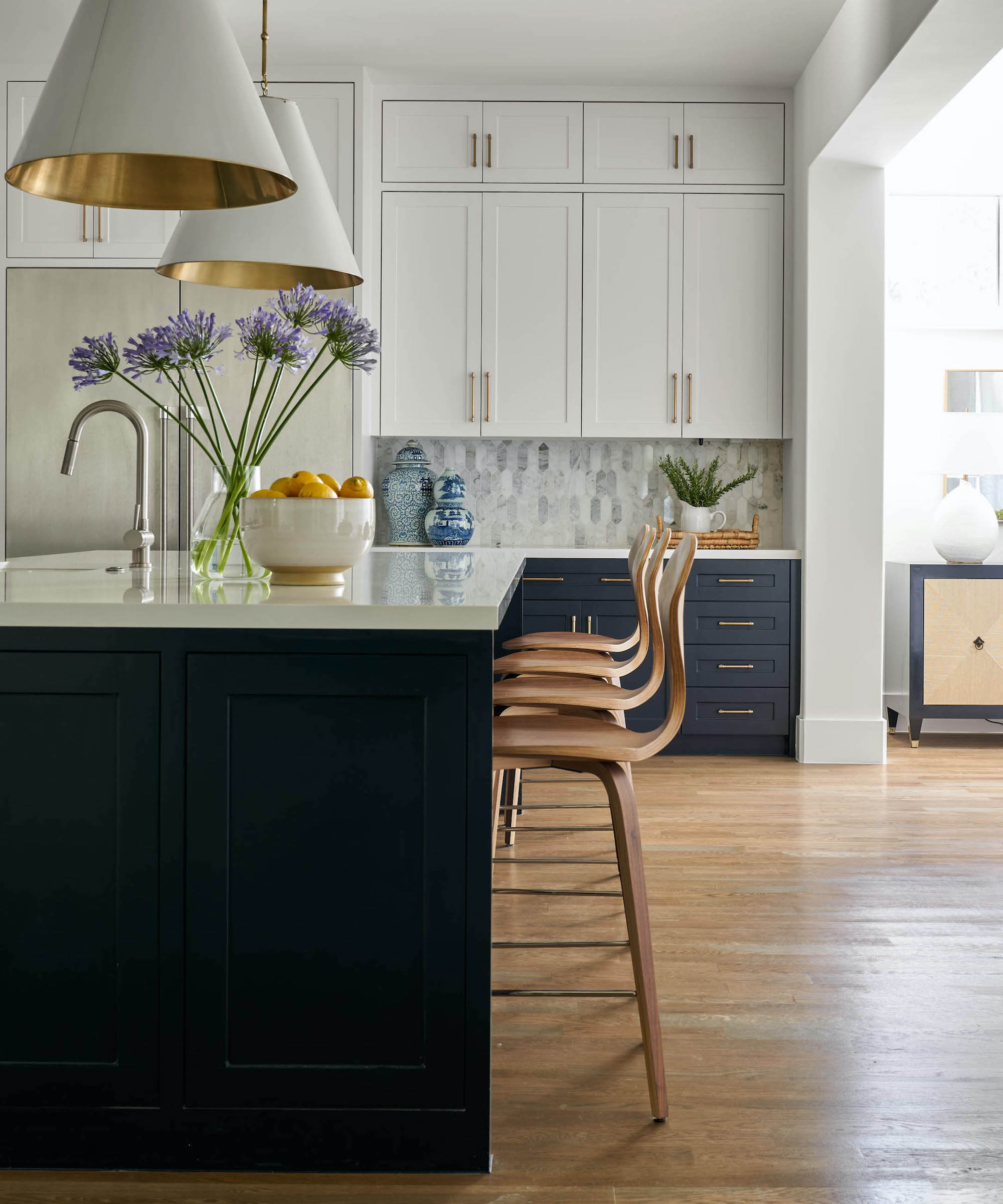 kitchen with wood flooring