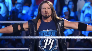 aj styles during a wwe performance