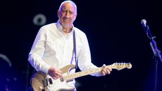 Pete Townshend of The Who performs on the opening night of the bands North American 2017 tour headlining Day 8 of the 50th Festival D'ete De Quebec (Quebec City Summer Festival) on the Main Stage at the Plaines D' Abraham on July 13, 2017 in Quebec City, Canada