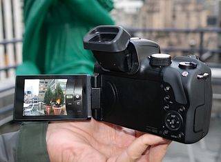 Three-inch swivelling AMOLED screen and flip-up viewfinder. Credit: Sean Captain