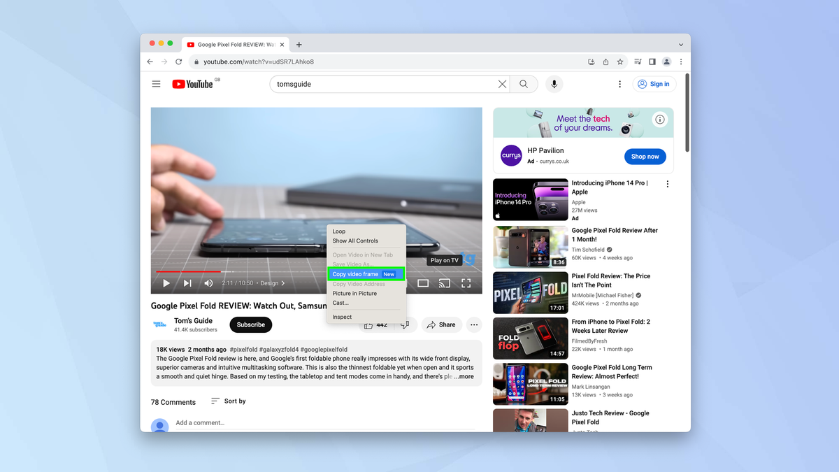 How to take screenshots from videos in Chrome Tom's Guide
