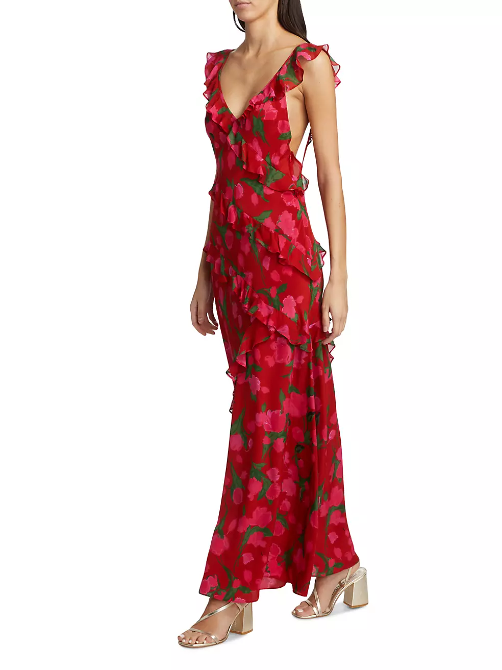 Gail Floral Ruffle Maxi Dress