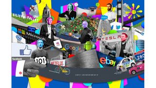 Collage piece depicting Silicon Valley