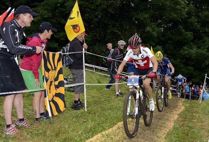 Reto Indergand (Switzerland) in seventh in the U23 race
