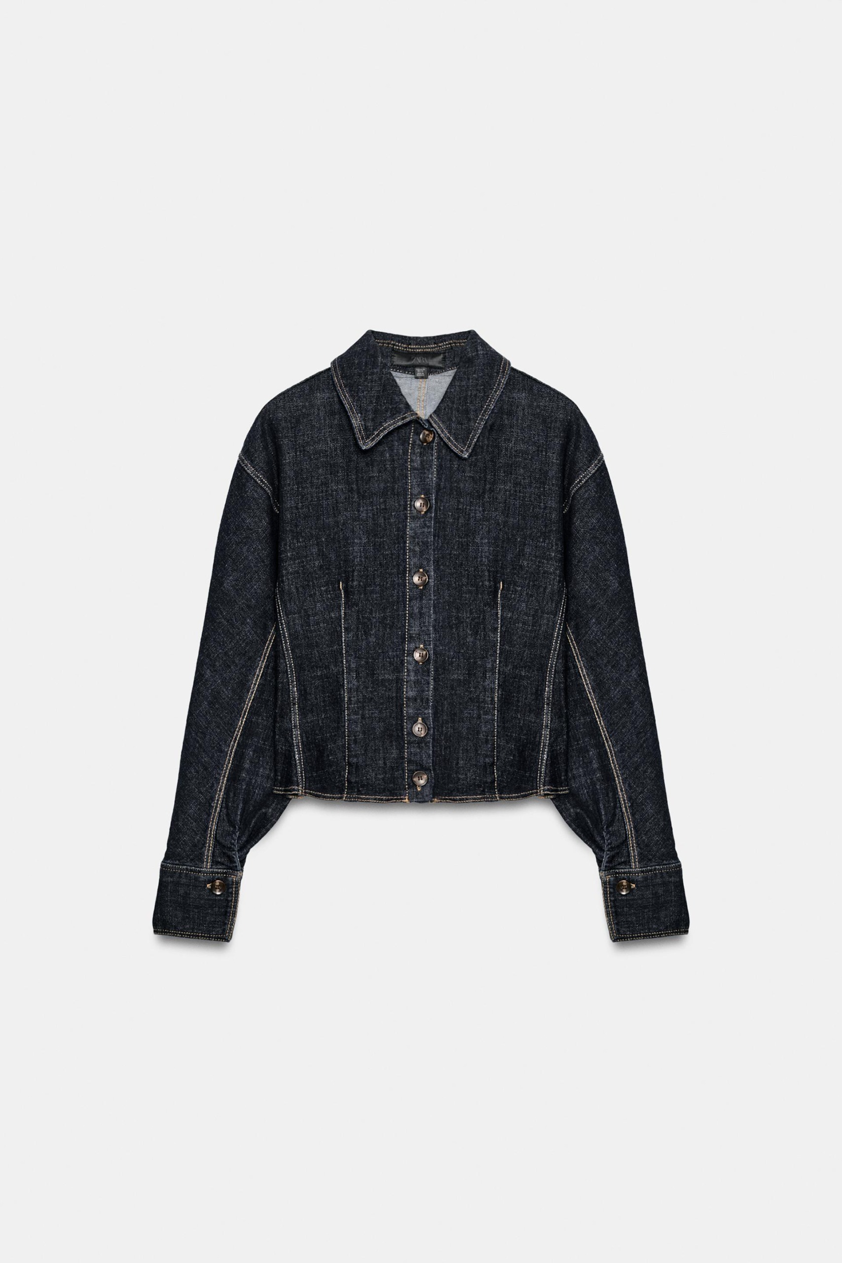 ZARA, Z1975 Denim Peplum Shirt - Blue - Xs