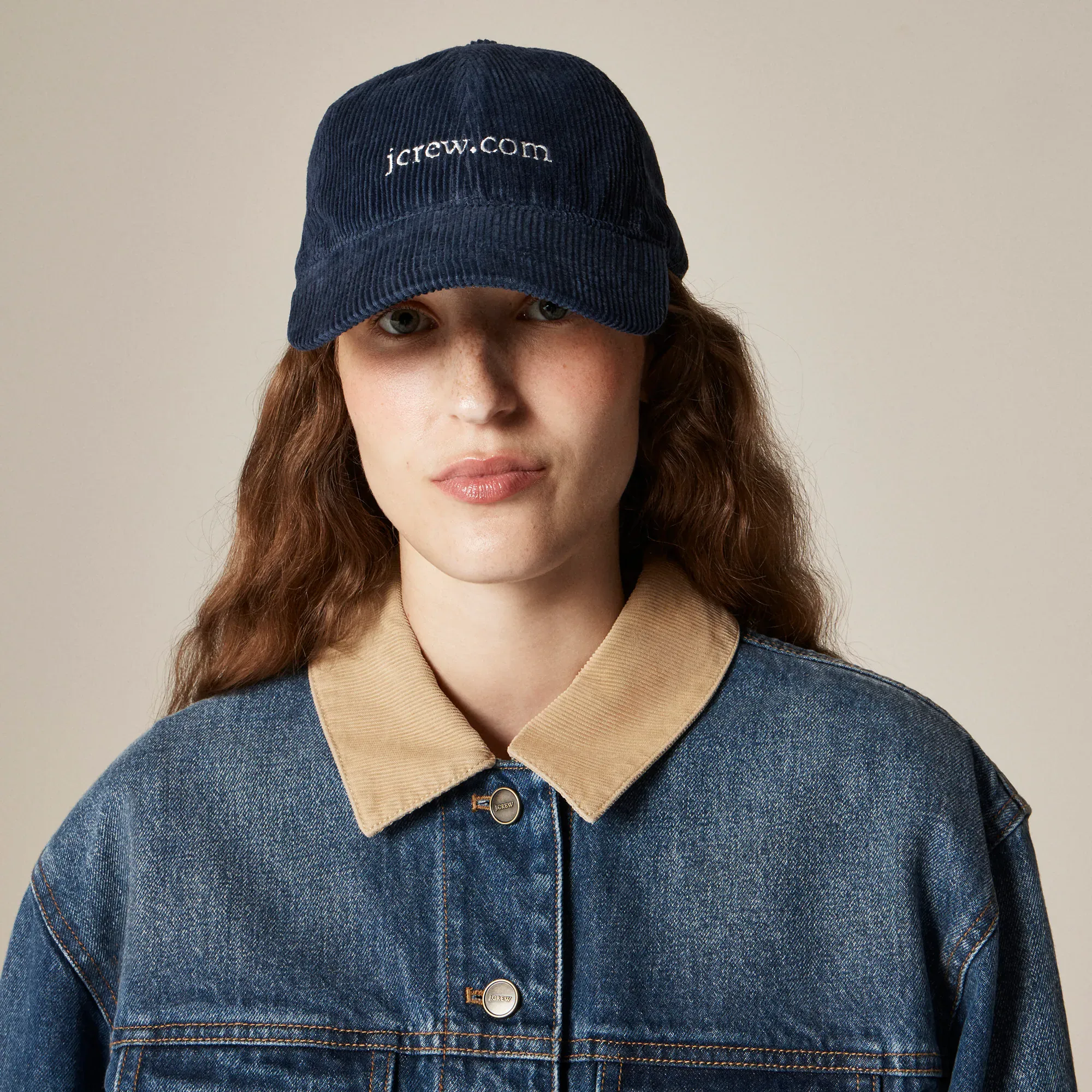 jcrew, Embroidered Corduroy Baseball Cap
