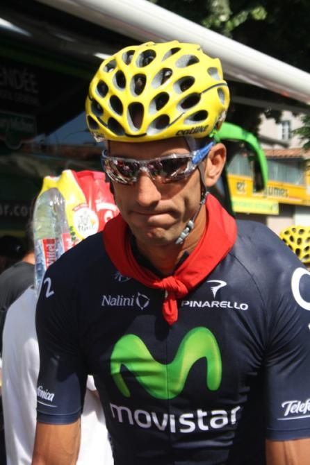 Imanol Erviti (Movistar) wears the red neckerchief to celebrate Saint Fermin &ndash; a festival day in Spain
