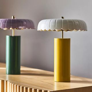 Anthropologie retro floral lamps