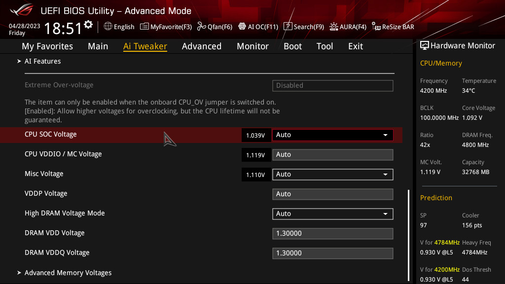 ASUS ROG STRIX X670E-E Gaming Wi-Fi BIOS atualizado para restringir a tensão do SoC da CPU