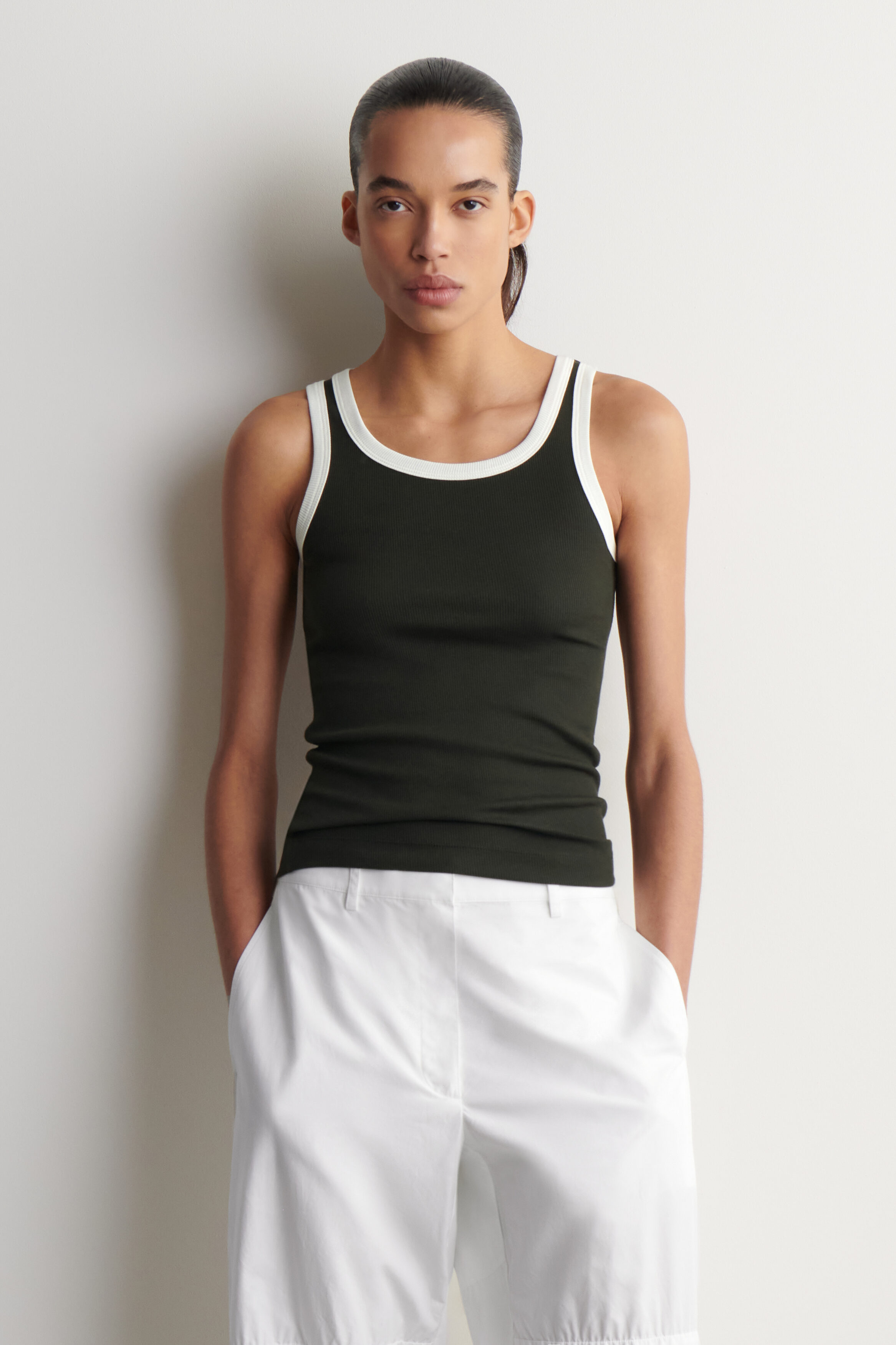 Ribbed Cotton Tank Top