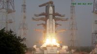 An Indian LVM3 rocket launches the BlueBird 6 smartphone satellite for AST SpaceMobile on Dec. 23, 2025.