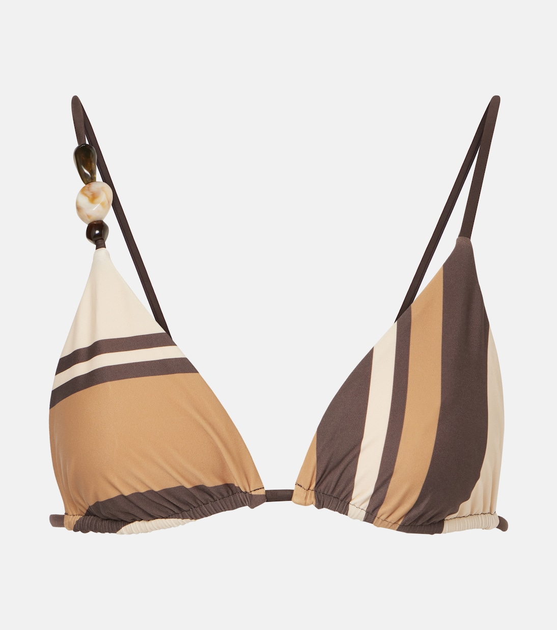 Mahogany Striped Bikini Top
