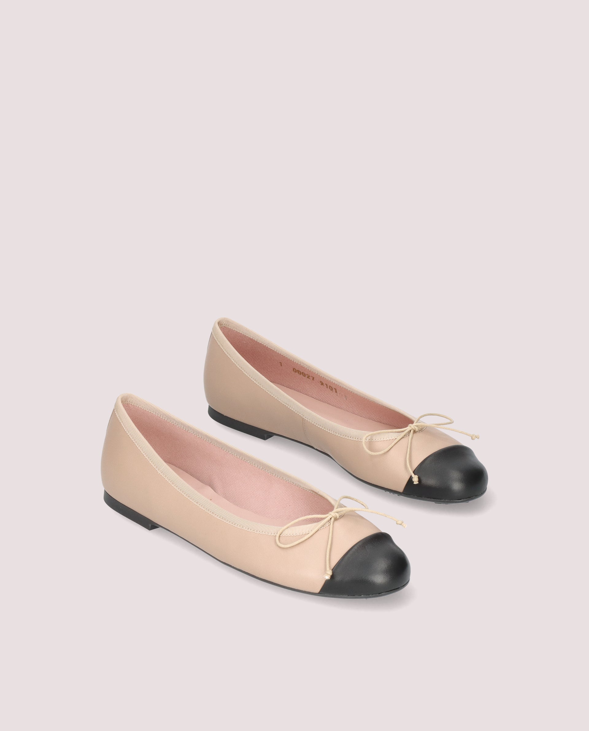 Nicole Beige Leather Ballet Flats - 42.5