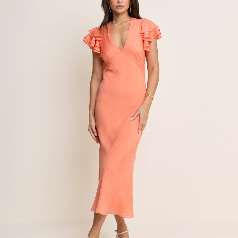 Nobody's Child, peach midi dress