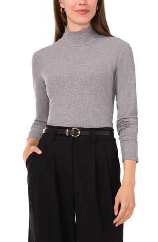 Halogen<sup>®</sup>, Ribbed Mock Neck Top