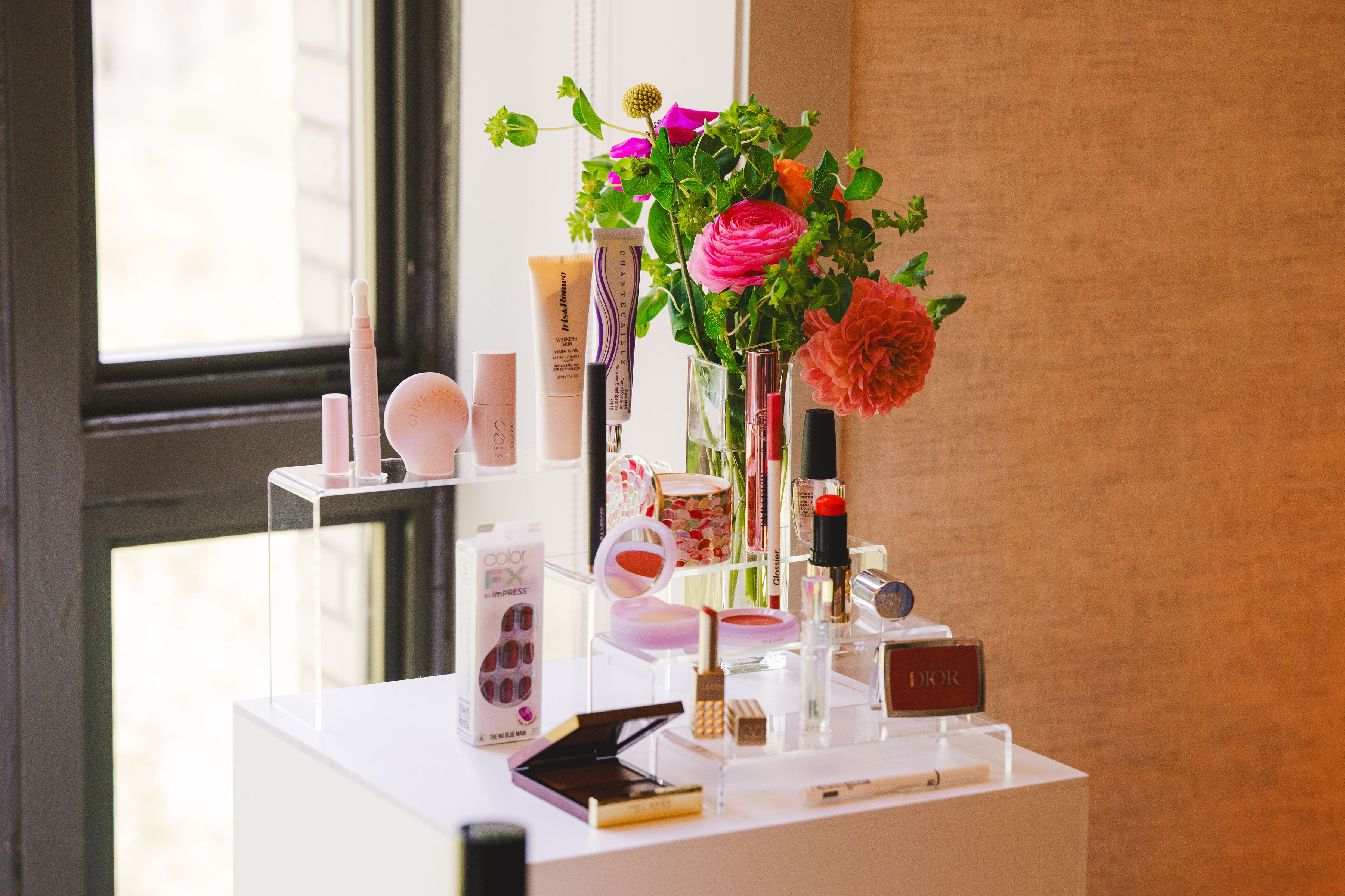 One of the stations showcasing some of the winning products at the Marie Claire Beauty Awards breakfast.