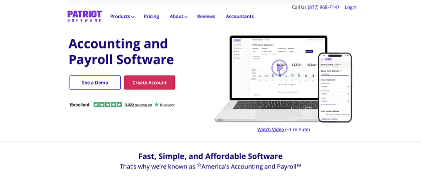Patriot Accounting and Payroll website screenshot