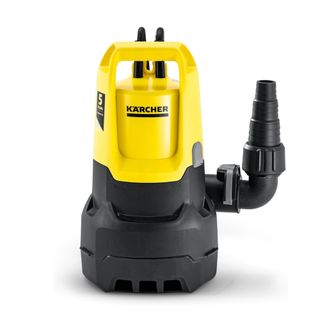 Yellow and black Kärcher Dirt Submersible Pump on a white background