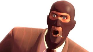 The Spy from TF2 looks shocked