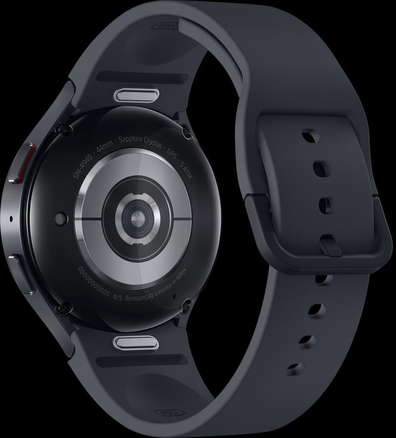 Galaxy Watch 6 in black showing its sensors